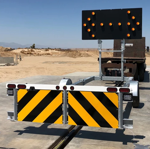 [Image Description: A trailer truck mounted crash attenuator]